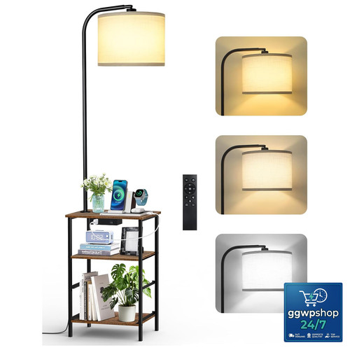 Stehlampe mit tisch - stehlampe, regal