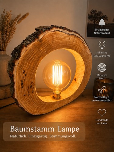 Handmade tischlampe holz led - handmade,